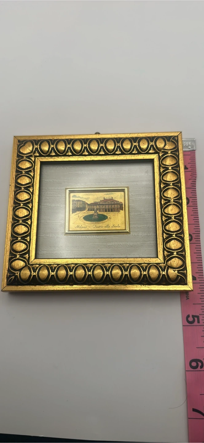 Vtg Framed Art Venezia Piazza San Marco 23kt Gold Leaf W/COG - photo 5