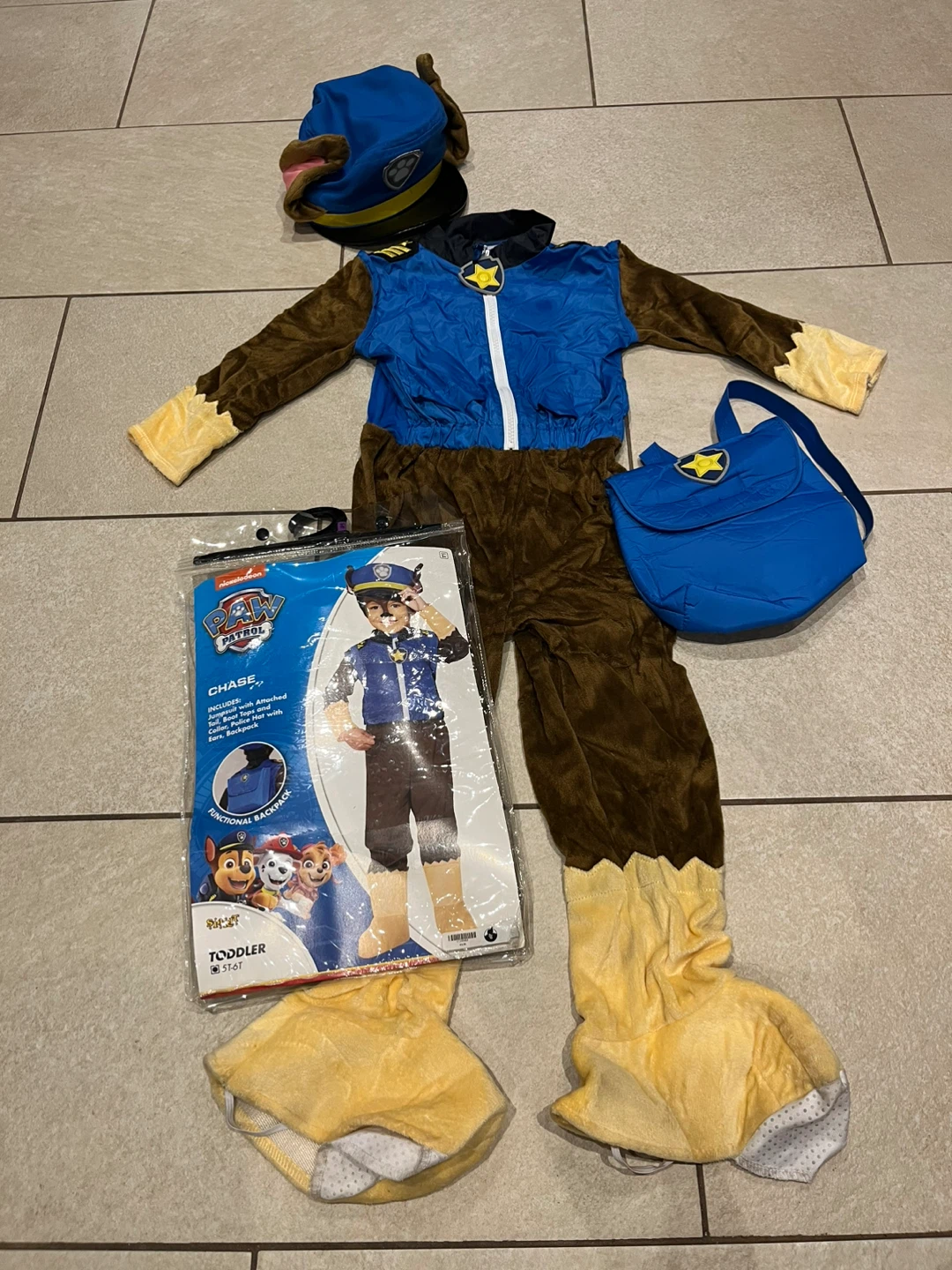 Paw Patrol Chase Costume Toddler 5T-6T - photo 3