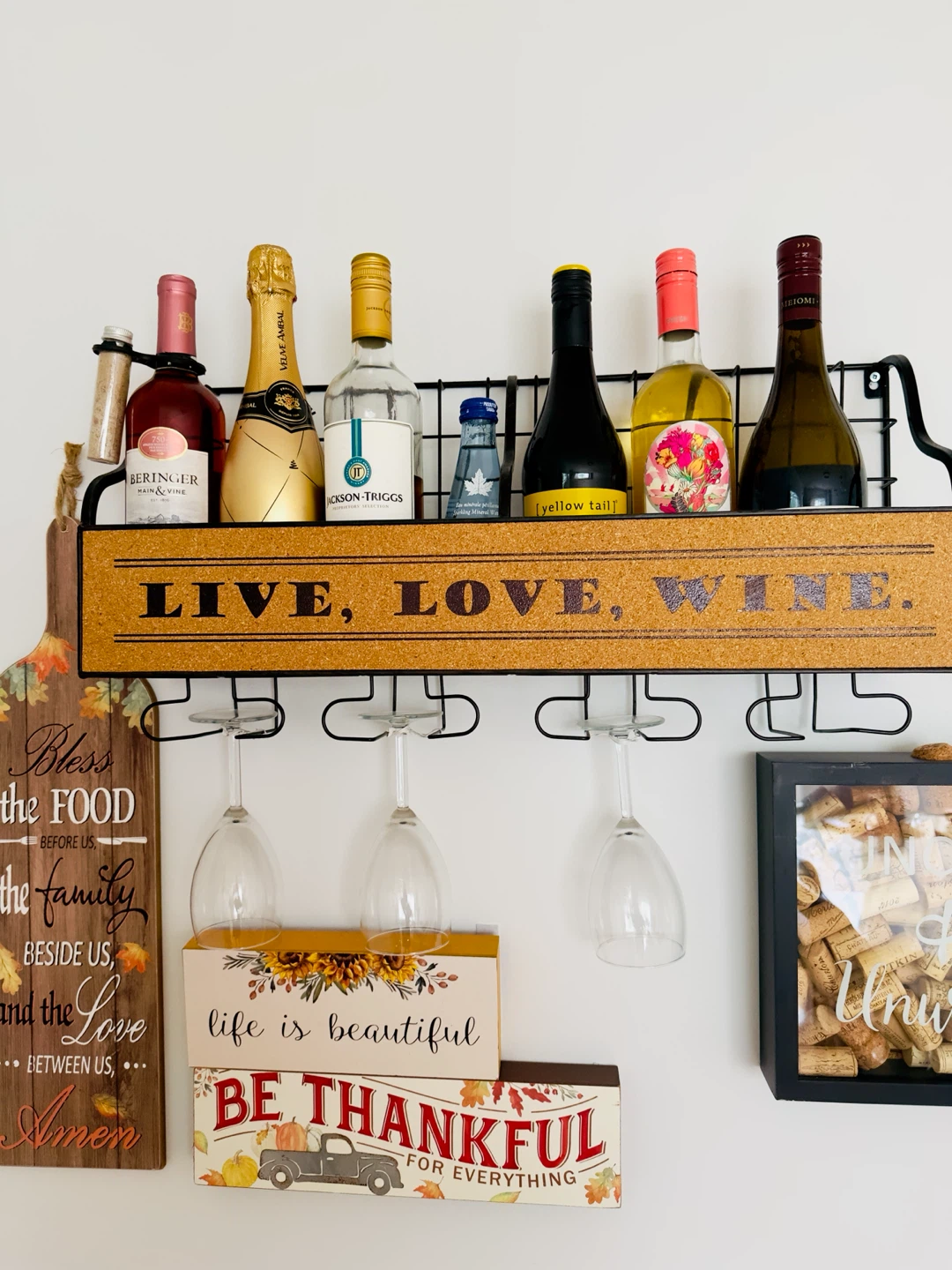 Wall-Mounted Wine Rack with Glass Holder - photo 2
