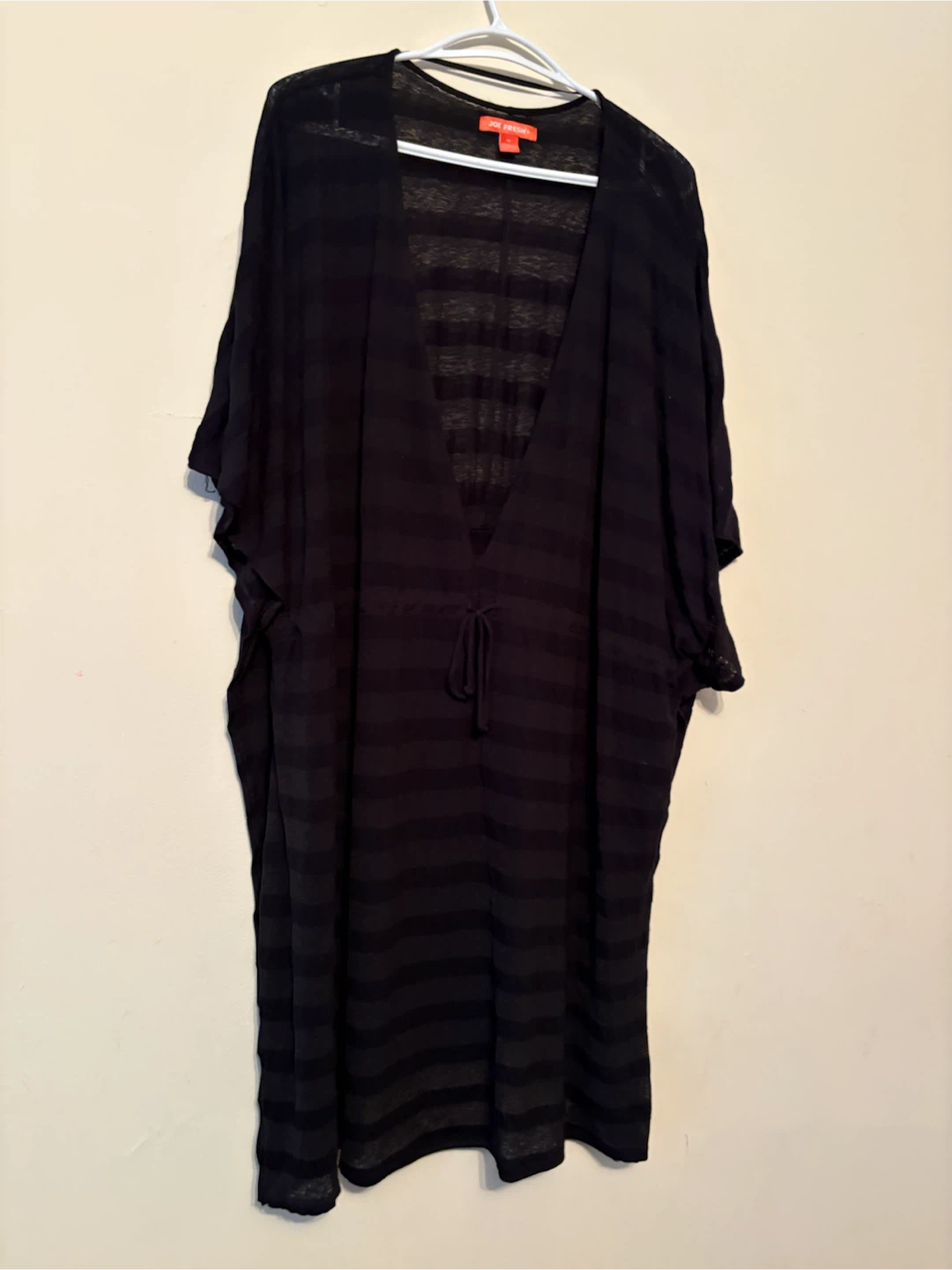 🏈 Joe Fresh+ Black Striped Cover-Up 3X