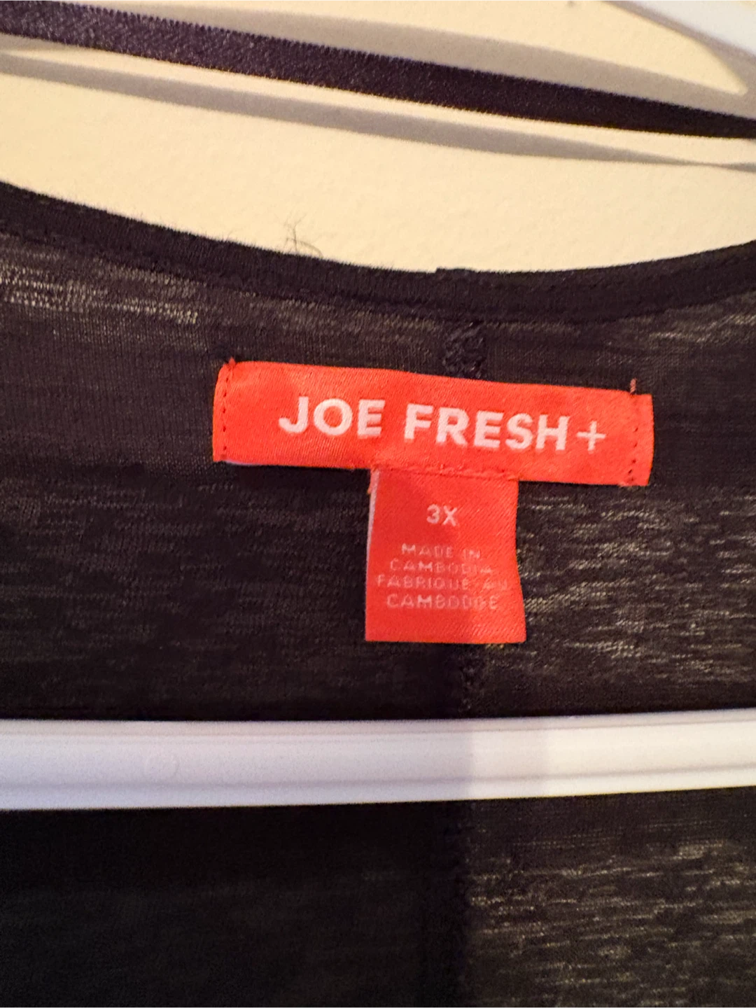 🏈 Joe Fresh+ Black Striped Cover-Up 3X - photo 3