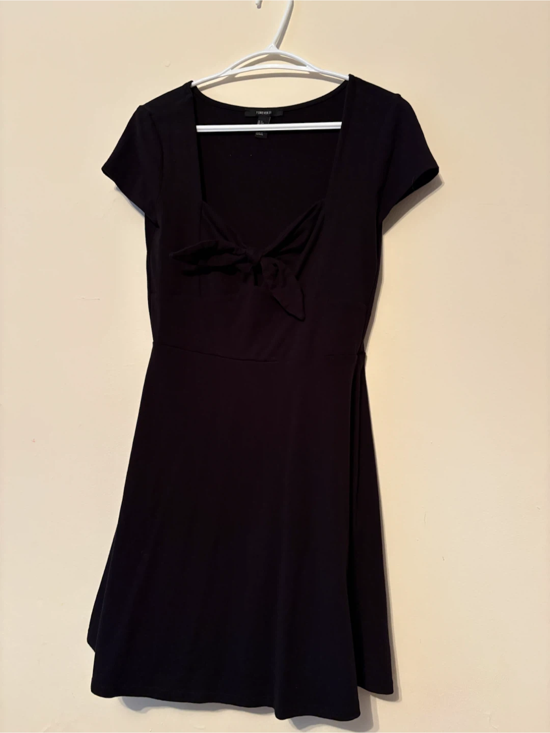Forever 21 Black Tie-Front Dress 🏈