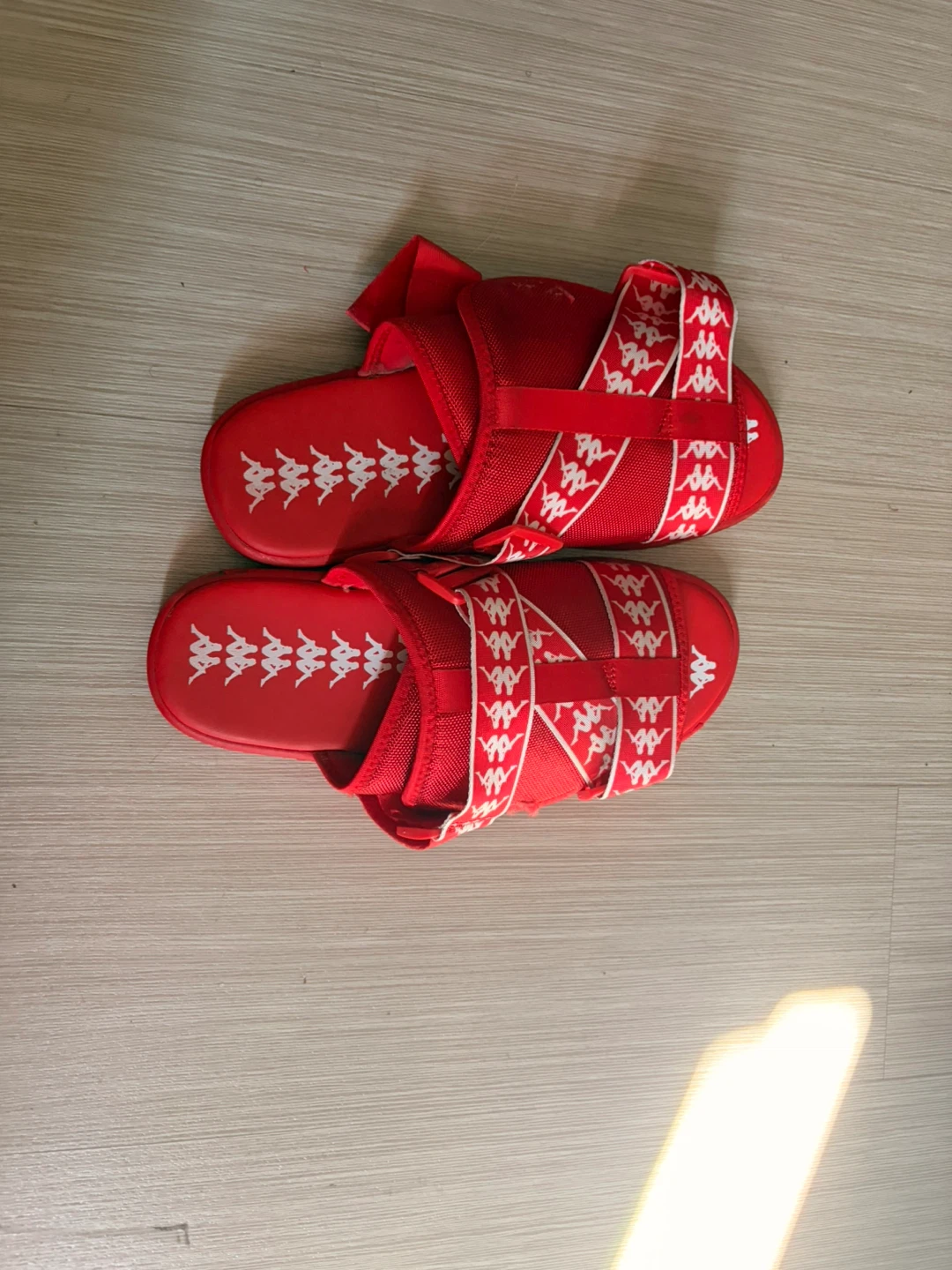 Red Kappa Slide Sandals