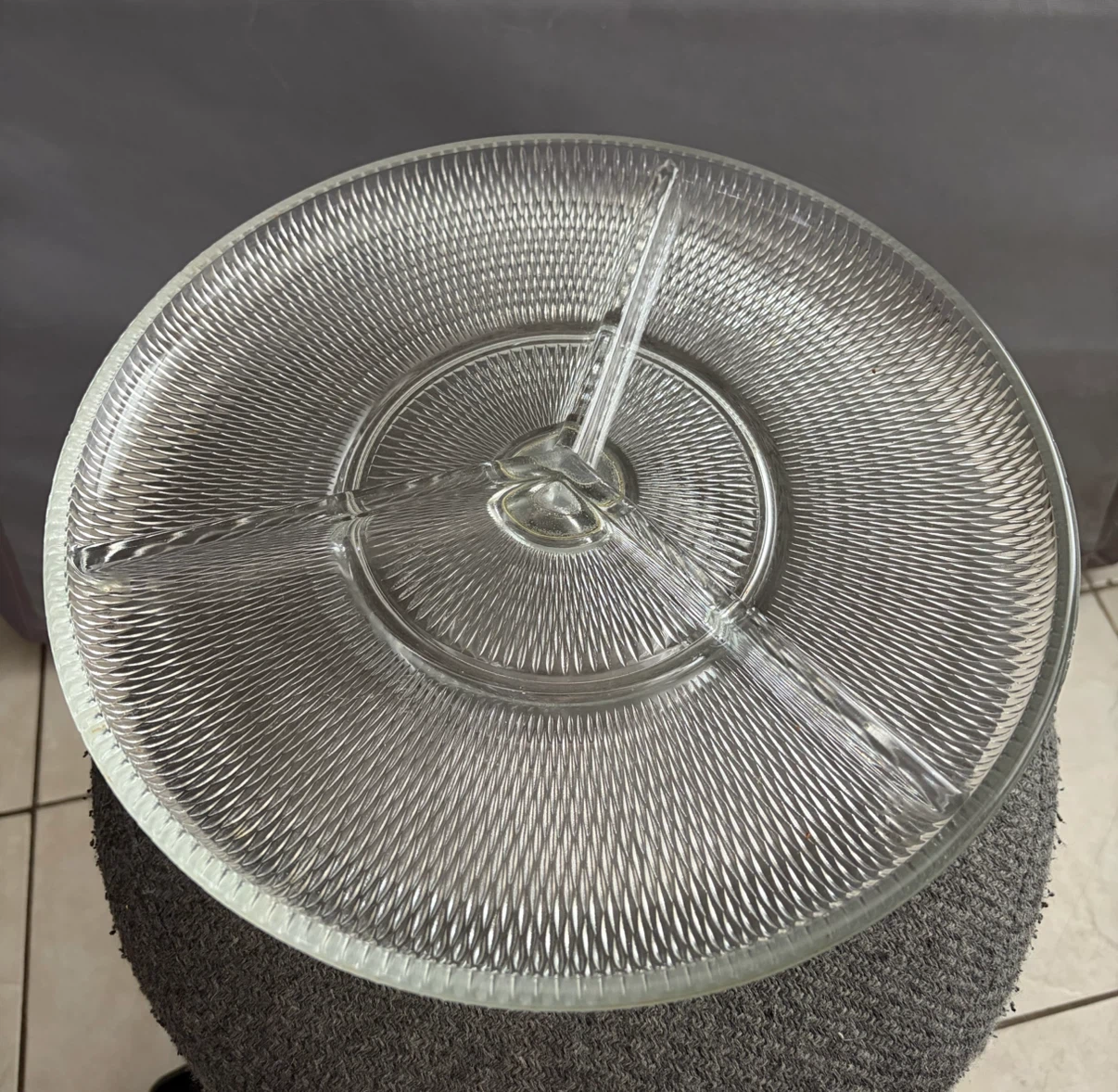 🏈  Vintage Clear Glass Divided Relish Tray - photo 4
