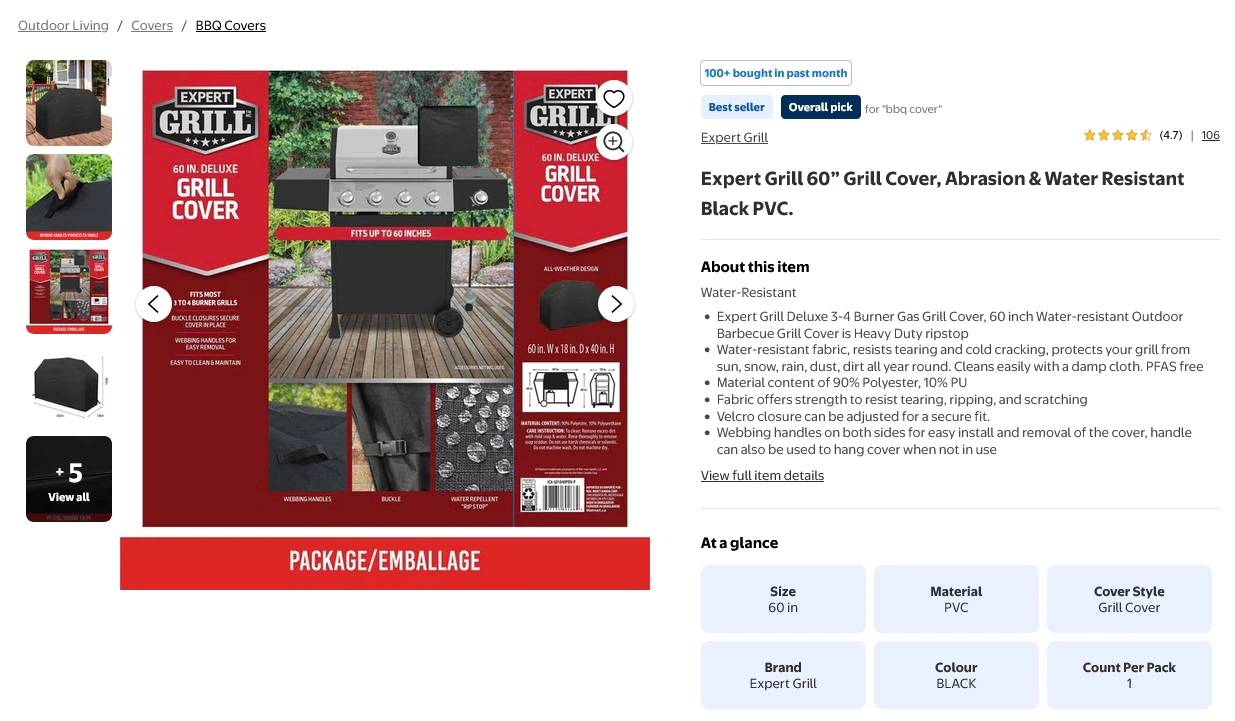 BRAND NEW • SEALED • 60” Expert Grill BBQ Cover • Retailed $40 - photo 2