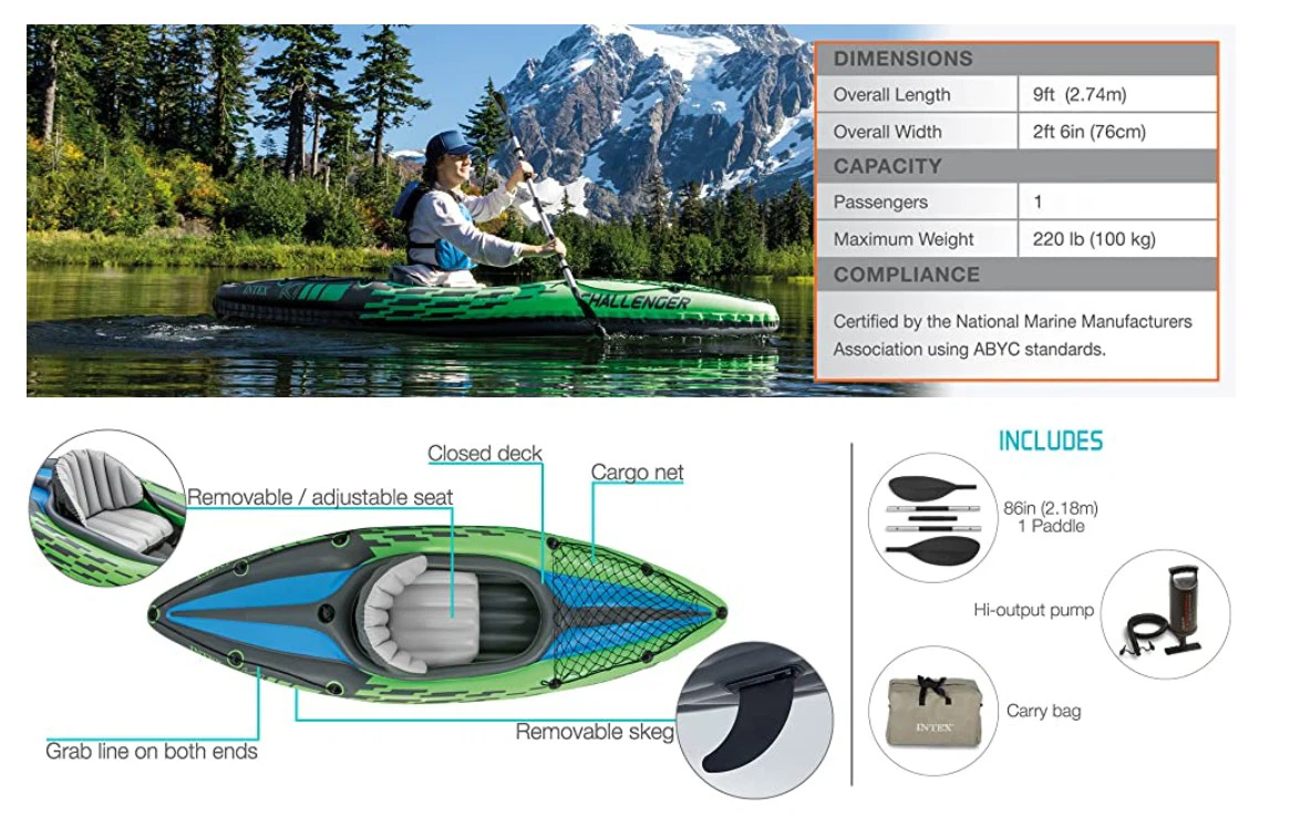 Index Challenger K1 Inflatable Kayaks x2  $70 each - photo 2