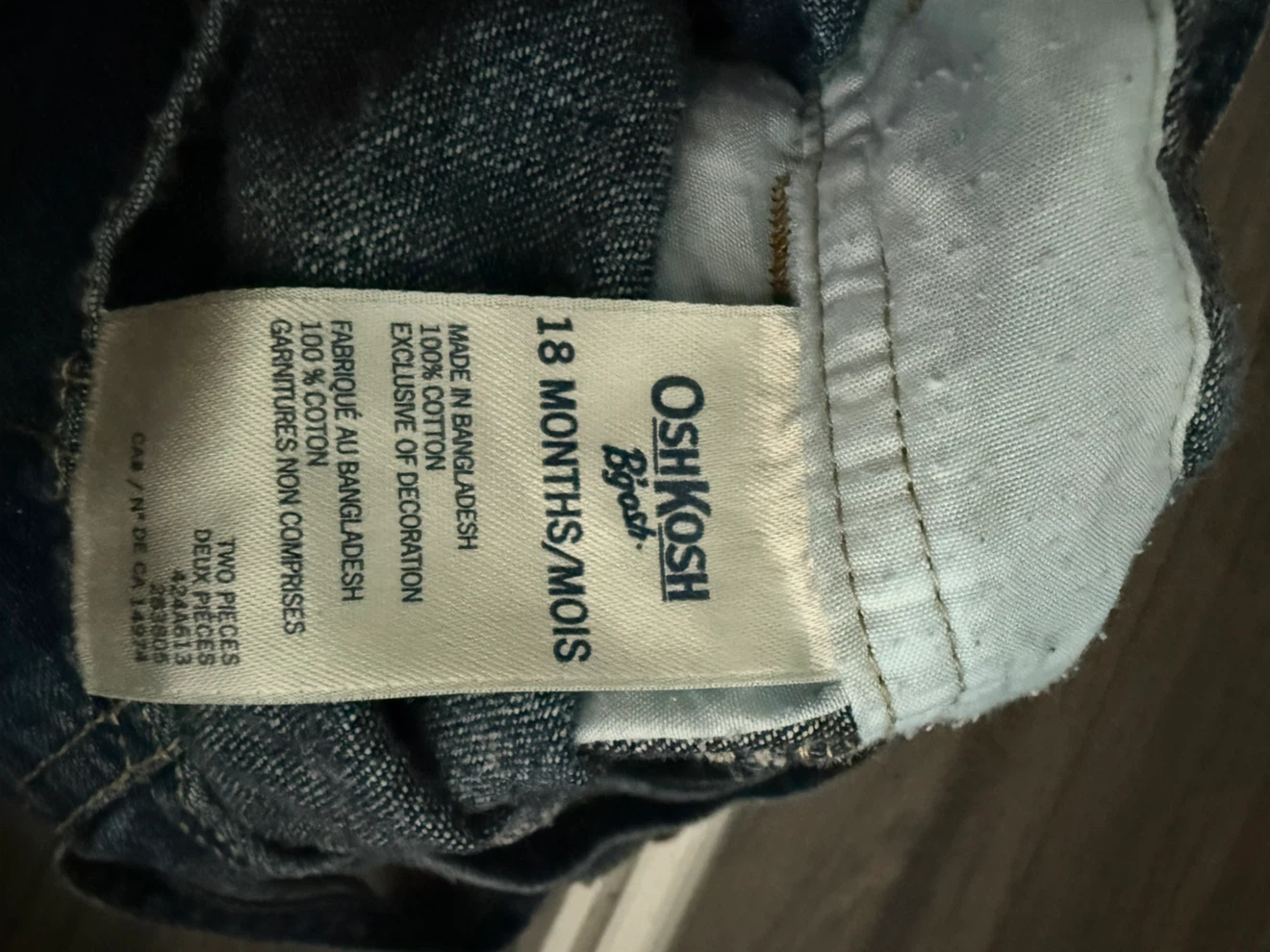 OshKosh B'gosh Denim Overalls - 18 Months - photo 2