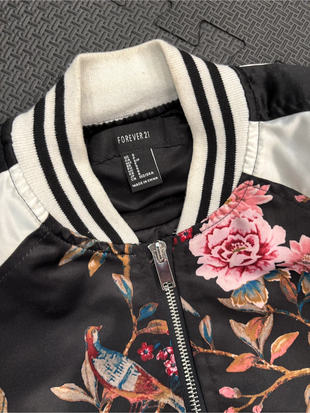 Forever 21 Floral Satin Bomber Jacket - photo 2