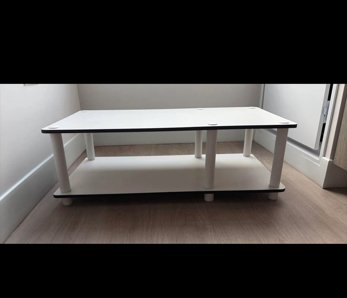 White Two-Tier Low Table