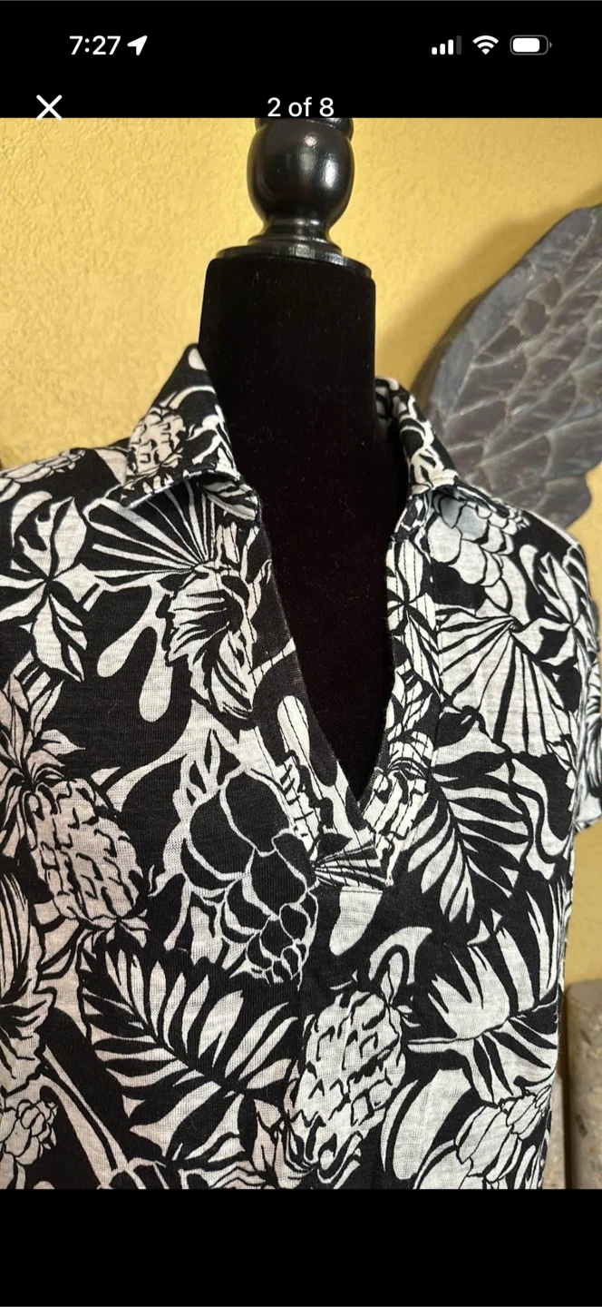 Nicole Miller Linen Floral Tank Top Shirt - photo 2