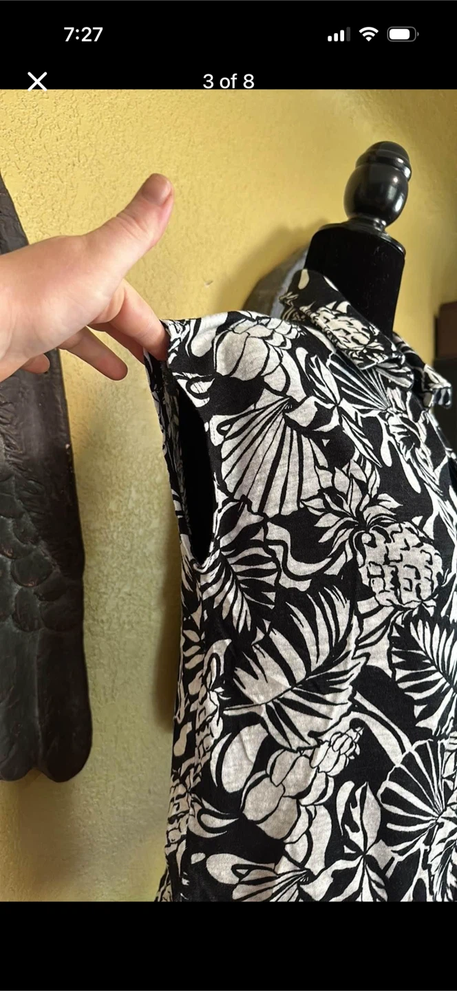 Nicole Miller Linen Floral Tank Top Shirt - photo 3