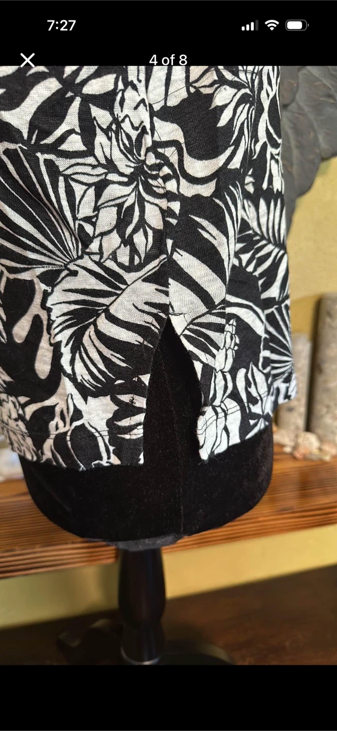 Nicole Miller Linen Floral Tank Top Shirt - photo 4