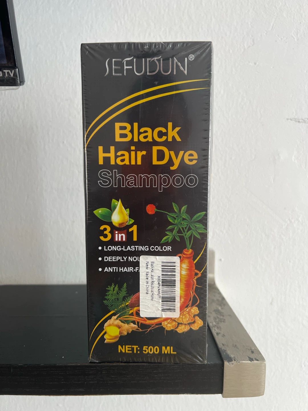 Sefudun 3-in-1 Black Hair Dye Shampoo