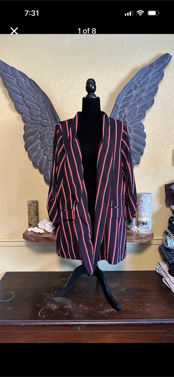 Penningtons In Every Story, Striped Light Open Front Blazer