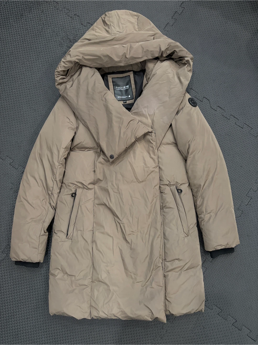 NOIZE Cruelty-Free Winter Puffer Coat - Taupe
