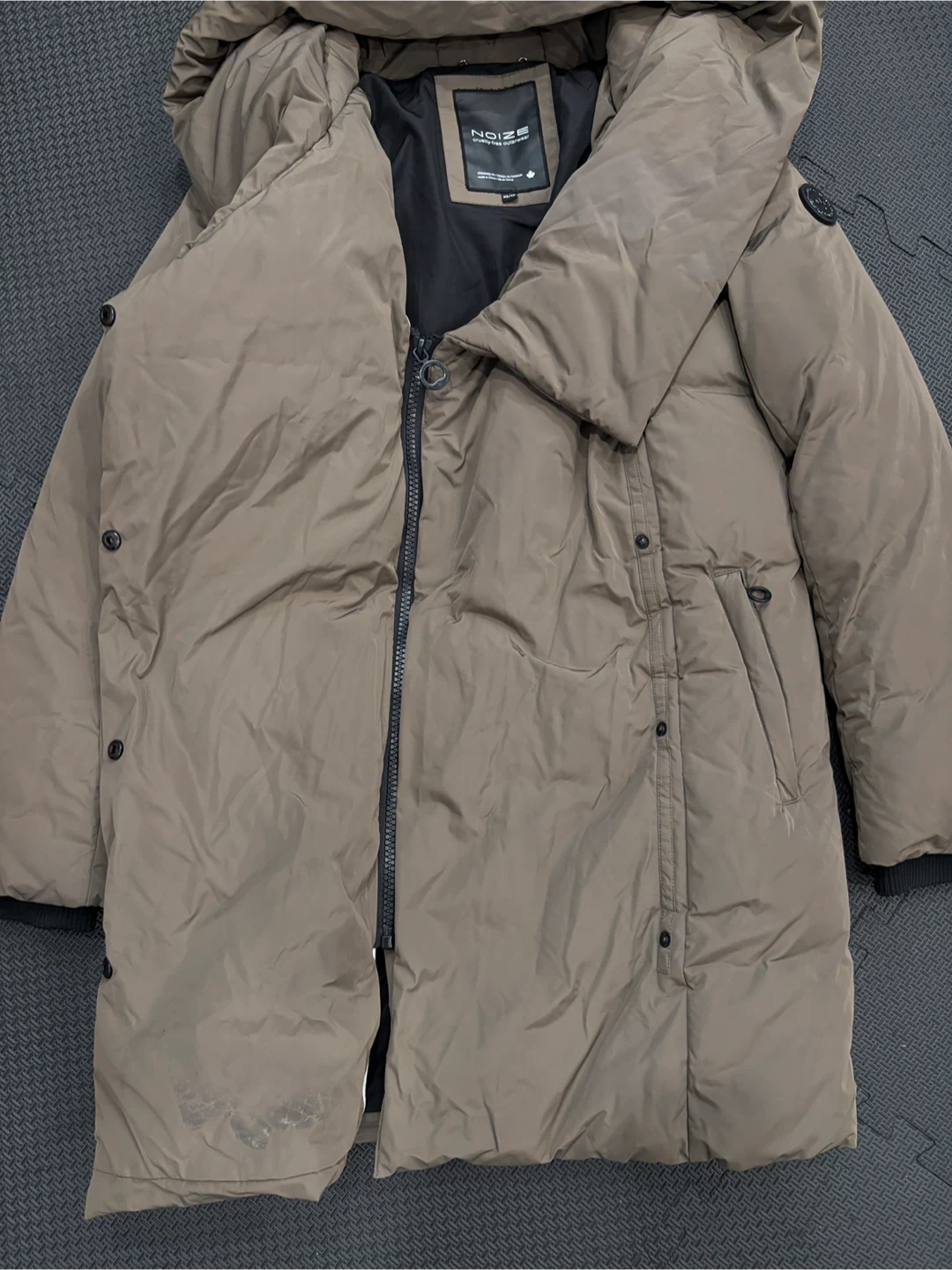 NOIZE Cruelty-Free Winter Puffer Coat - Taupe - photo 2