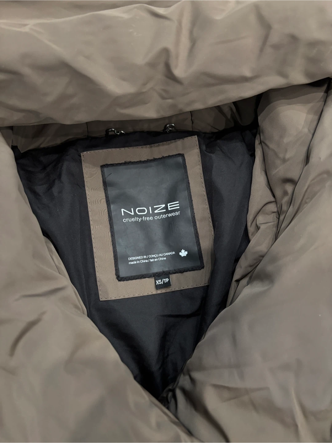 NOIZE Cruelty-Free Winter Puffer Coat - Taupe - photo 4