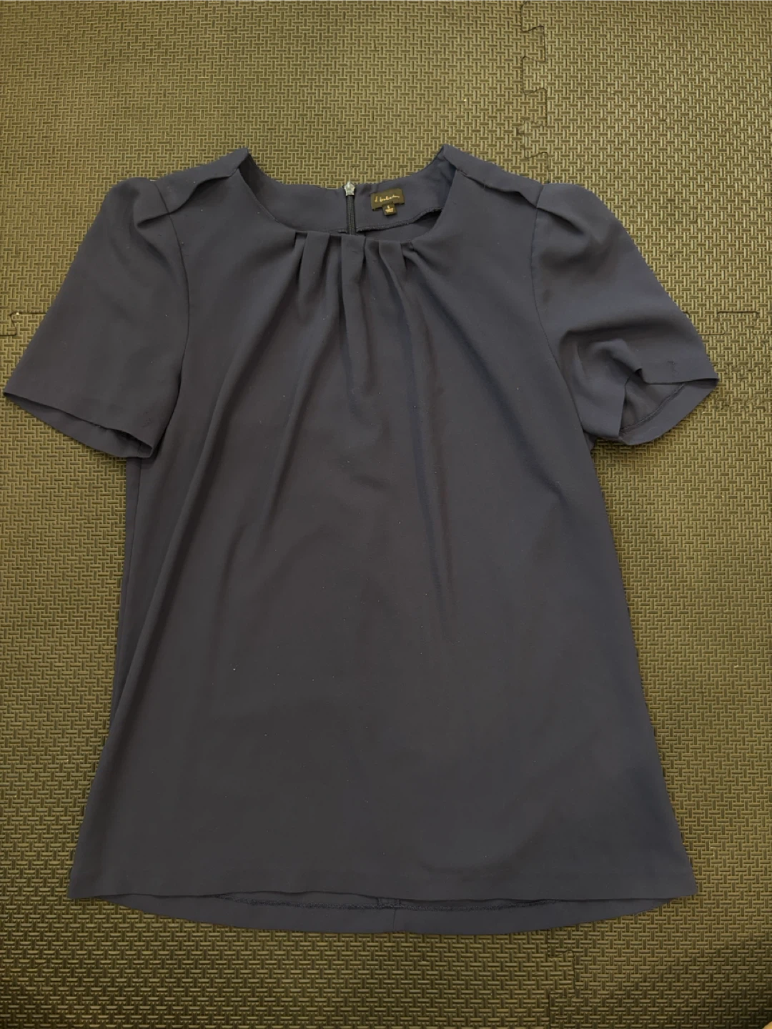 Babaton Navy Short Sleeve Blouse