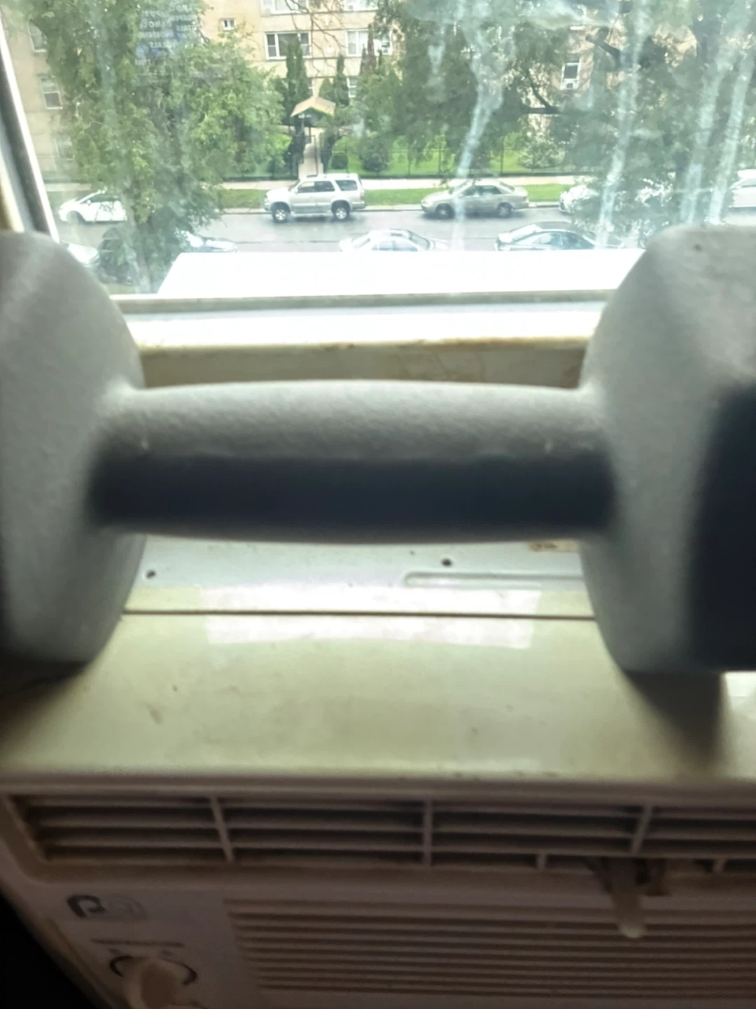 Gray neoprene dumbbell