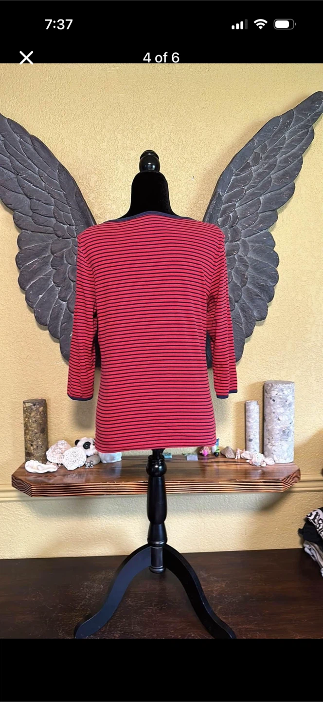 Lord & Taylor Strips 3/4 Sleeve Shirt - photo 4