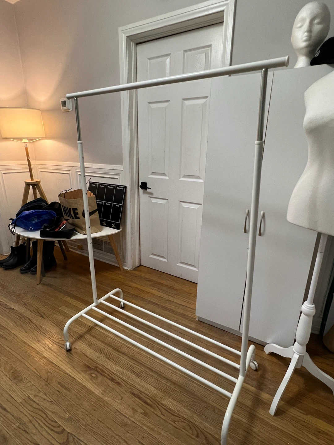 🏈 White Metal Clothing Garment Rack