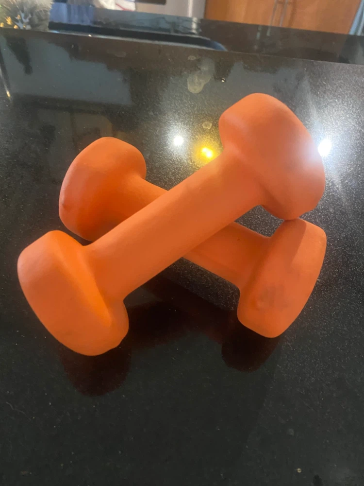 Pair of 3lb Orange Neoprene Dumbbells
