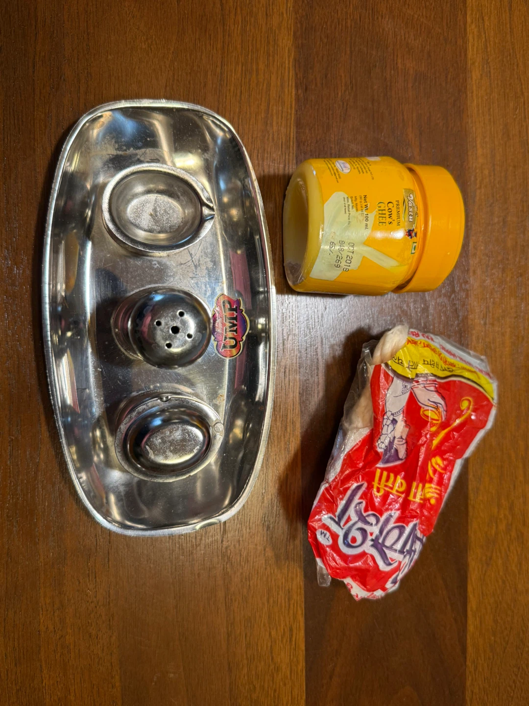 Stainless steel puja thali set