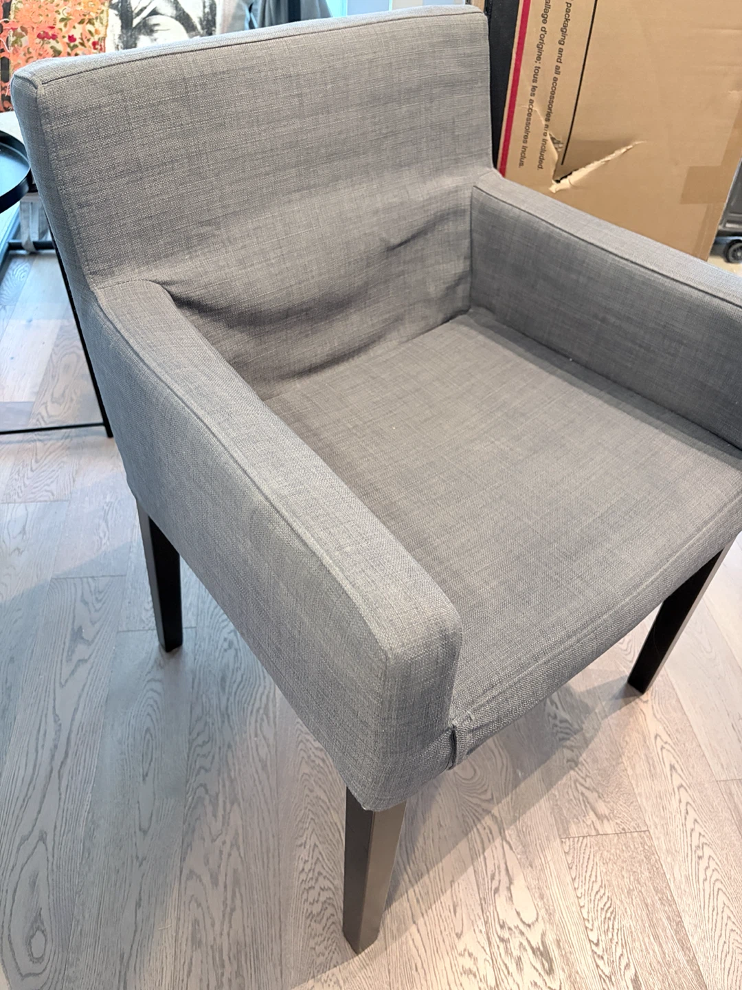 Grey Upholstered Armchair