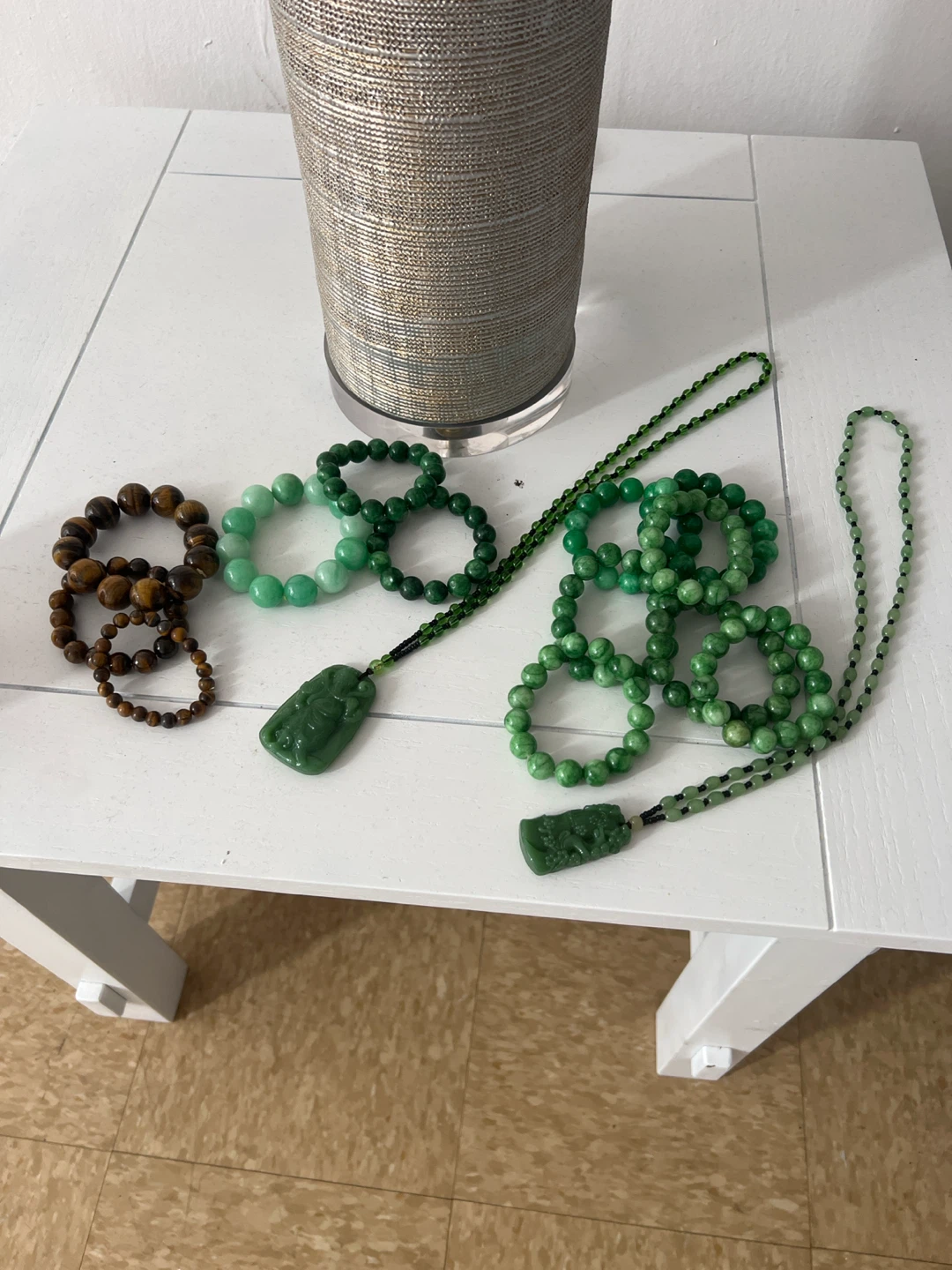 Assorted Jade and Tiger Eye Bead Jewelry Collection
