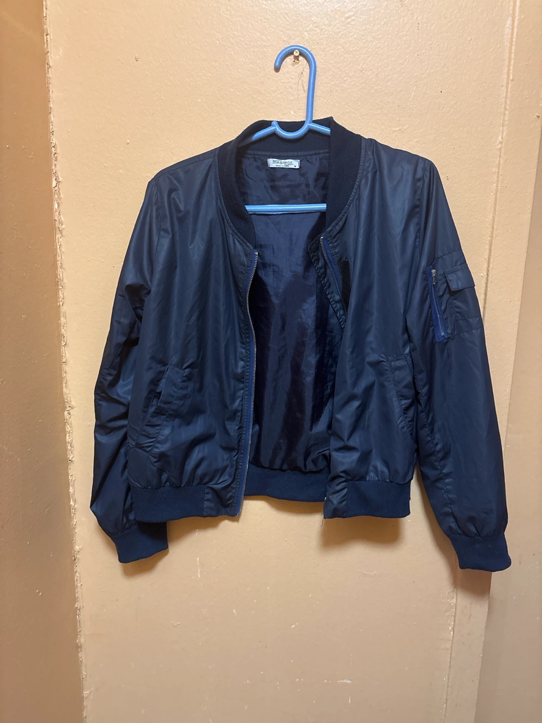 🏈Meaeor Navy Blue Bomber Jacket