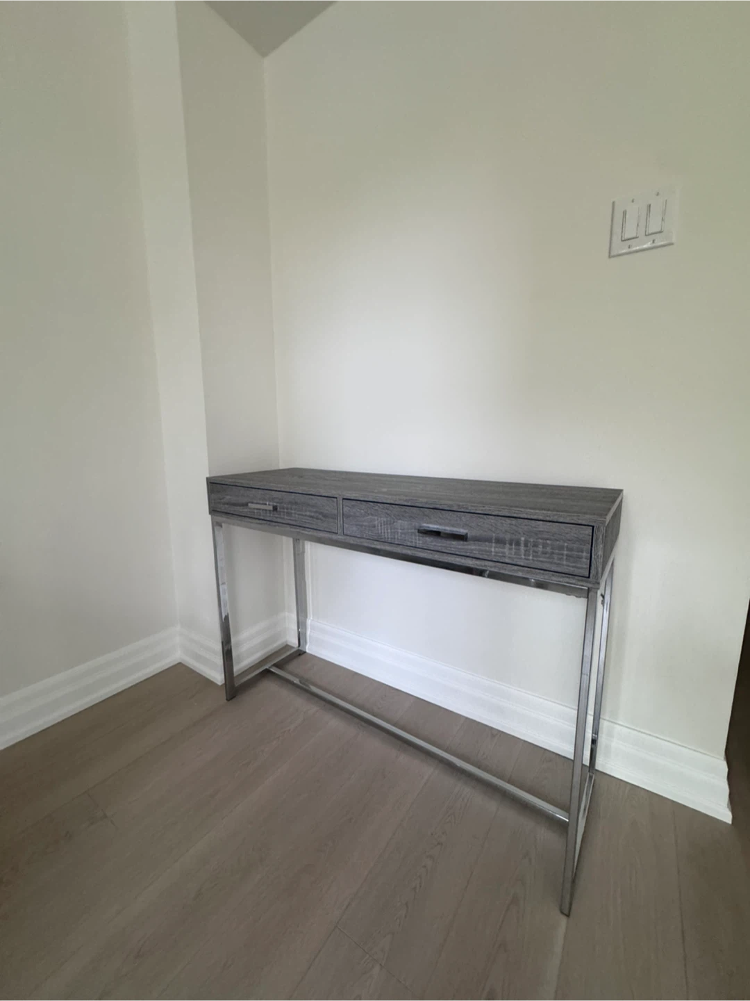 Grey Wood and Chrome Console Table - photo 2