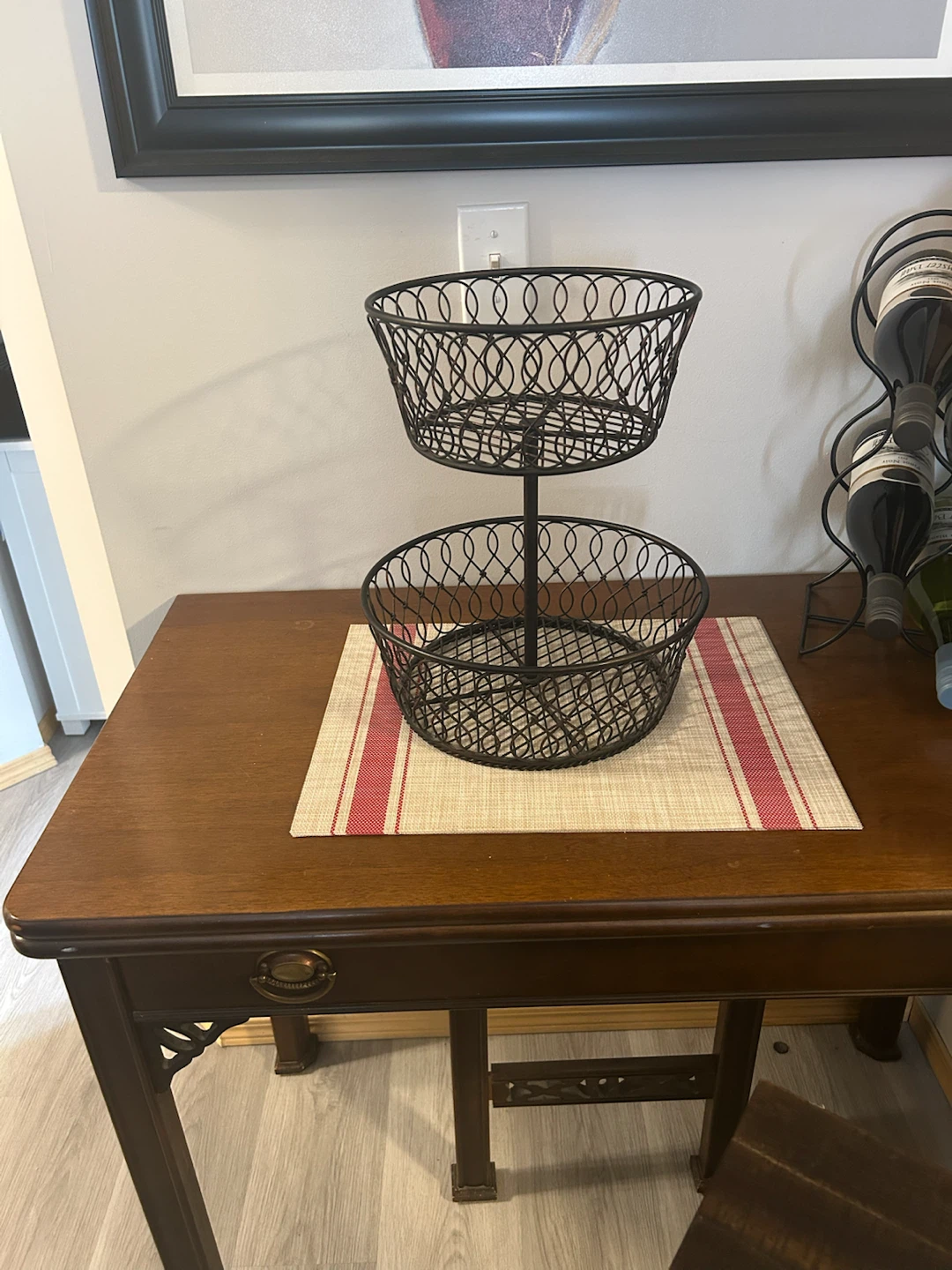 Two-Tier Metal Fruit Basket