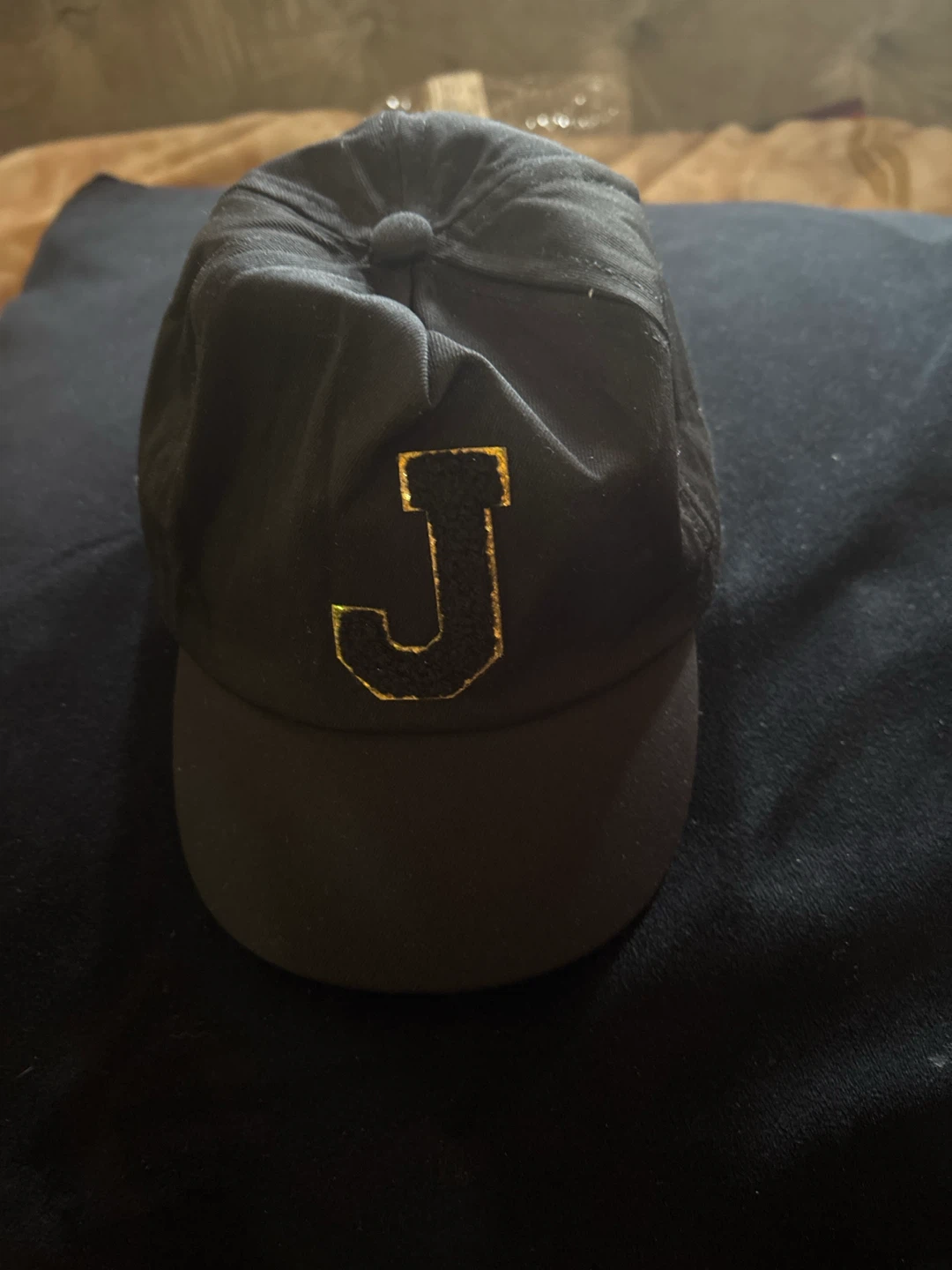 🏈Toddler - Black J Initial Baseball Cap