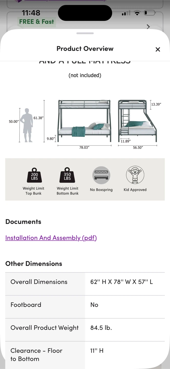 Twin Over Full Bunk Bed - photo 4