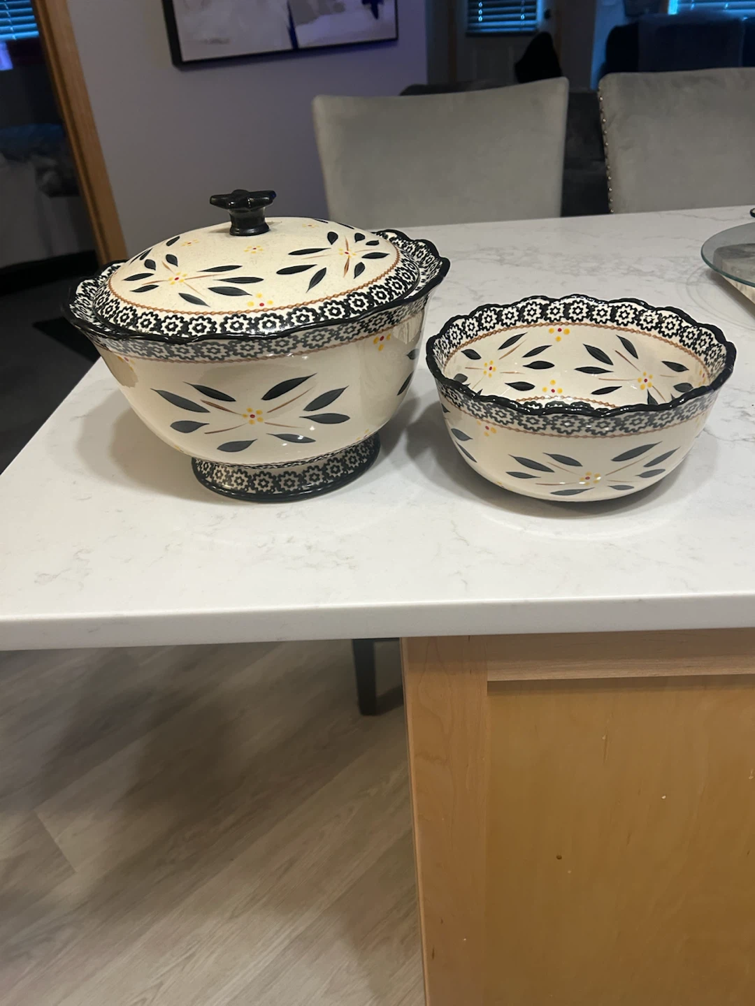Ceramic Serving Set with Tray and Bowls - photo 2