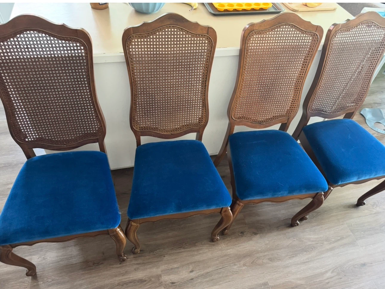 6 Vintage Cane Back Dining Chairs - photo 2