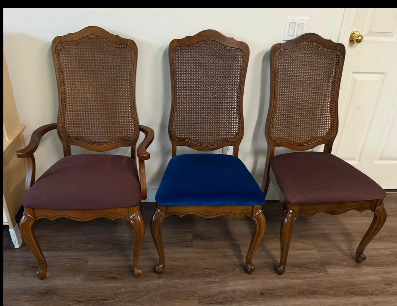 6 Vintage Cane Back Dining Chairs - photo 4