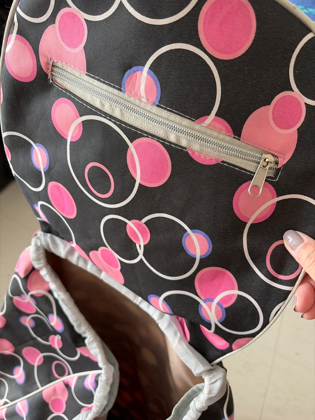 Rolling Shopping Cart with Patterned Bag - photo 3