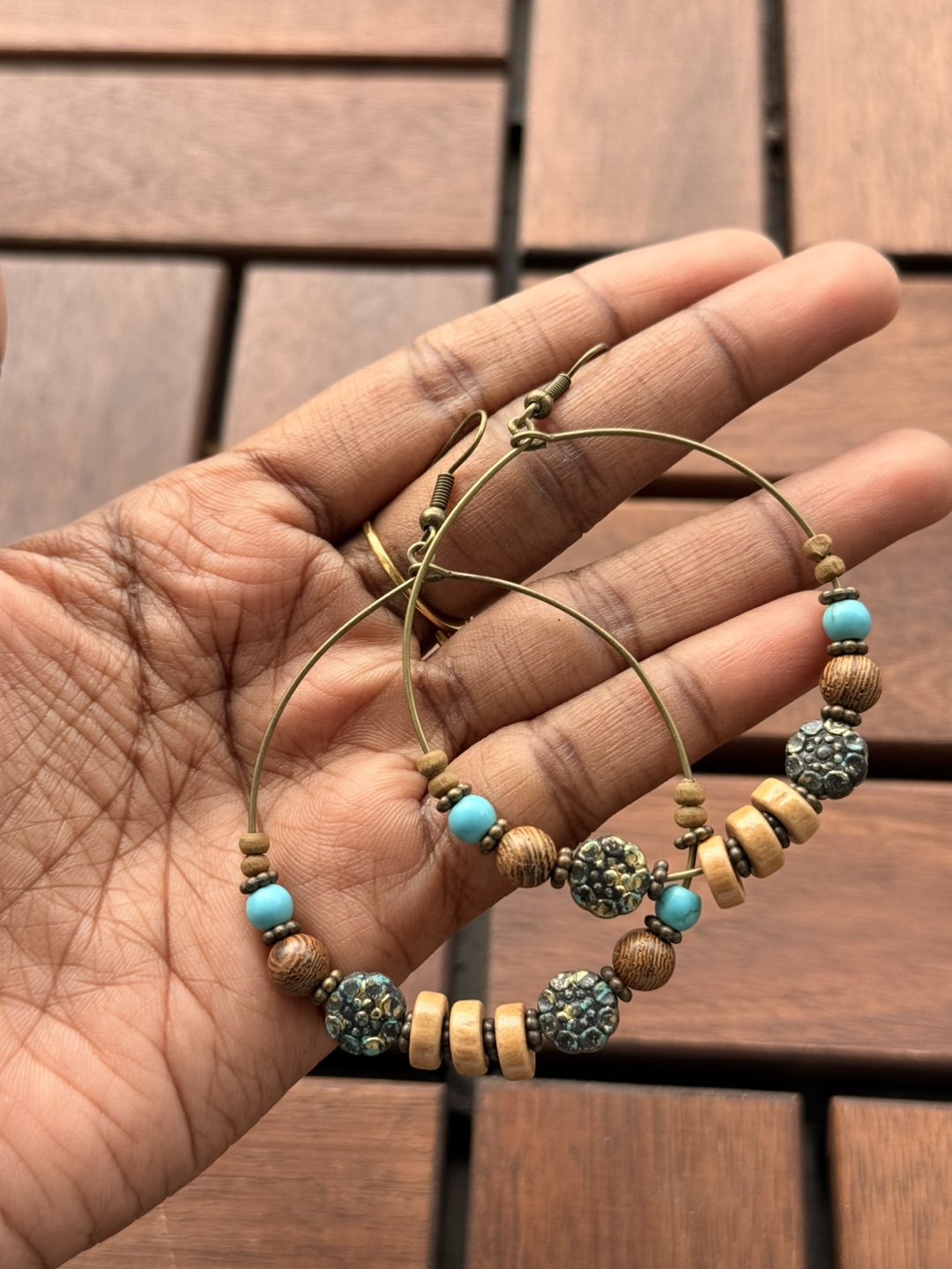 Boho Beaded Hoop Earrings 🤎| NEW