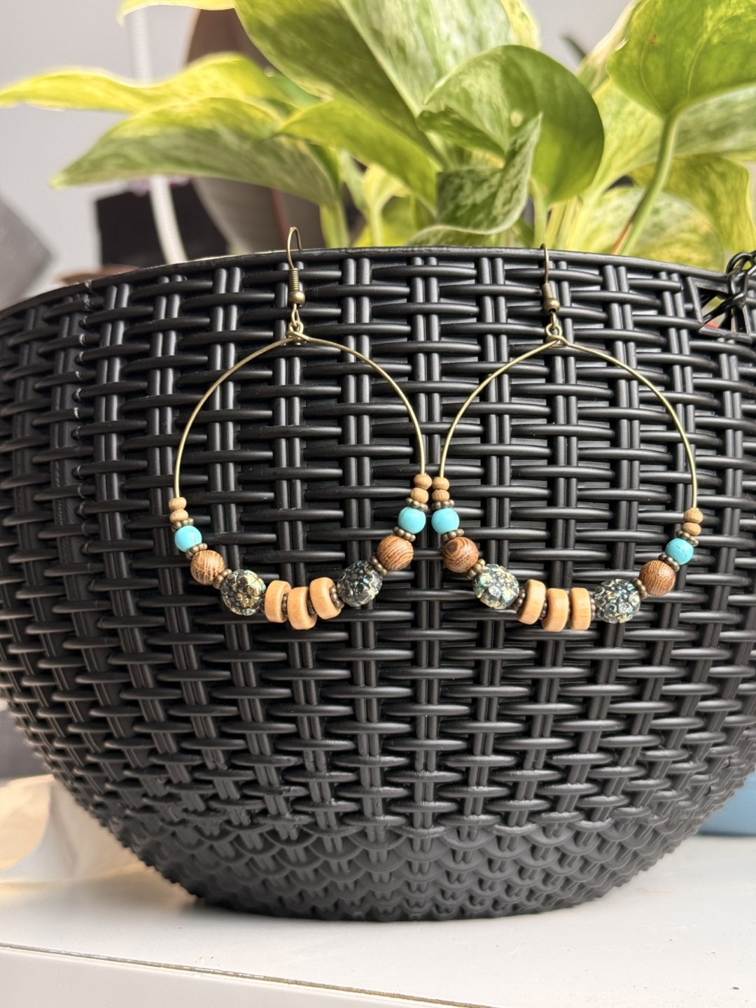 Boho Beaded Hoop Earrings 🤎| NEW - photo 2