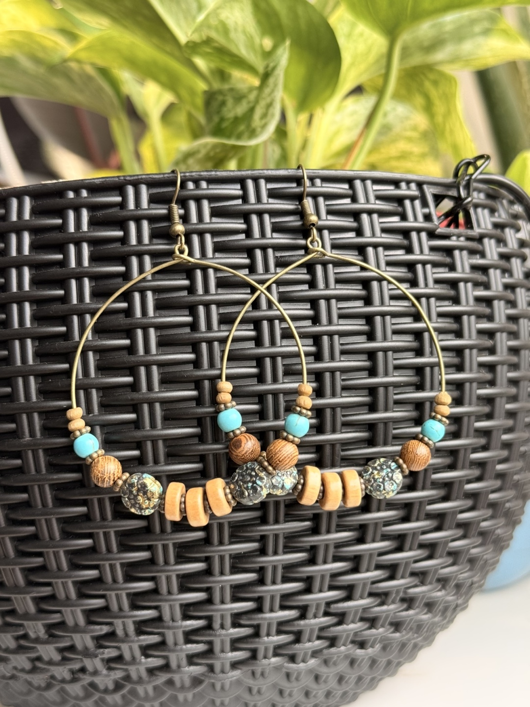 Boho Beaded Hoop Earrings 🤎| NEW - photo 3