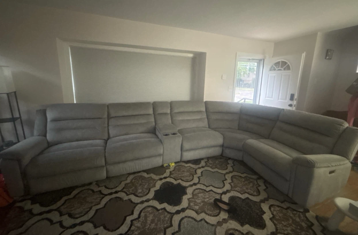 Gray Sectional Reclining Sofa