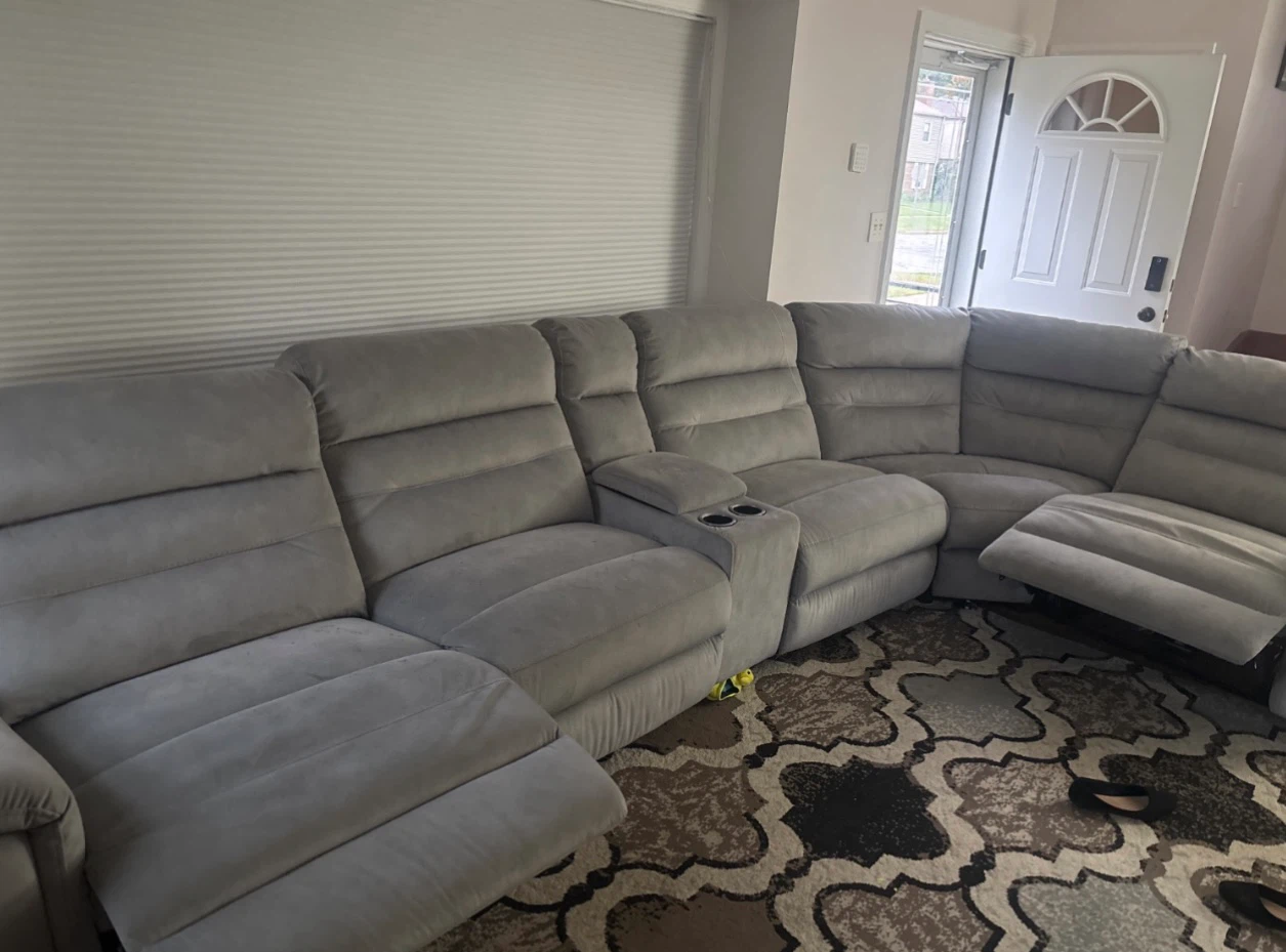 Gray Sectional Reclining Sofa - photo 3
