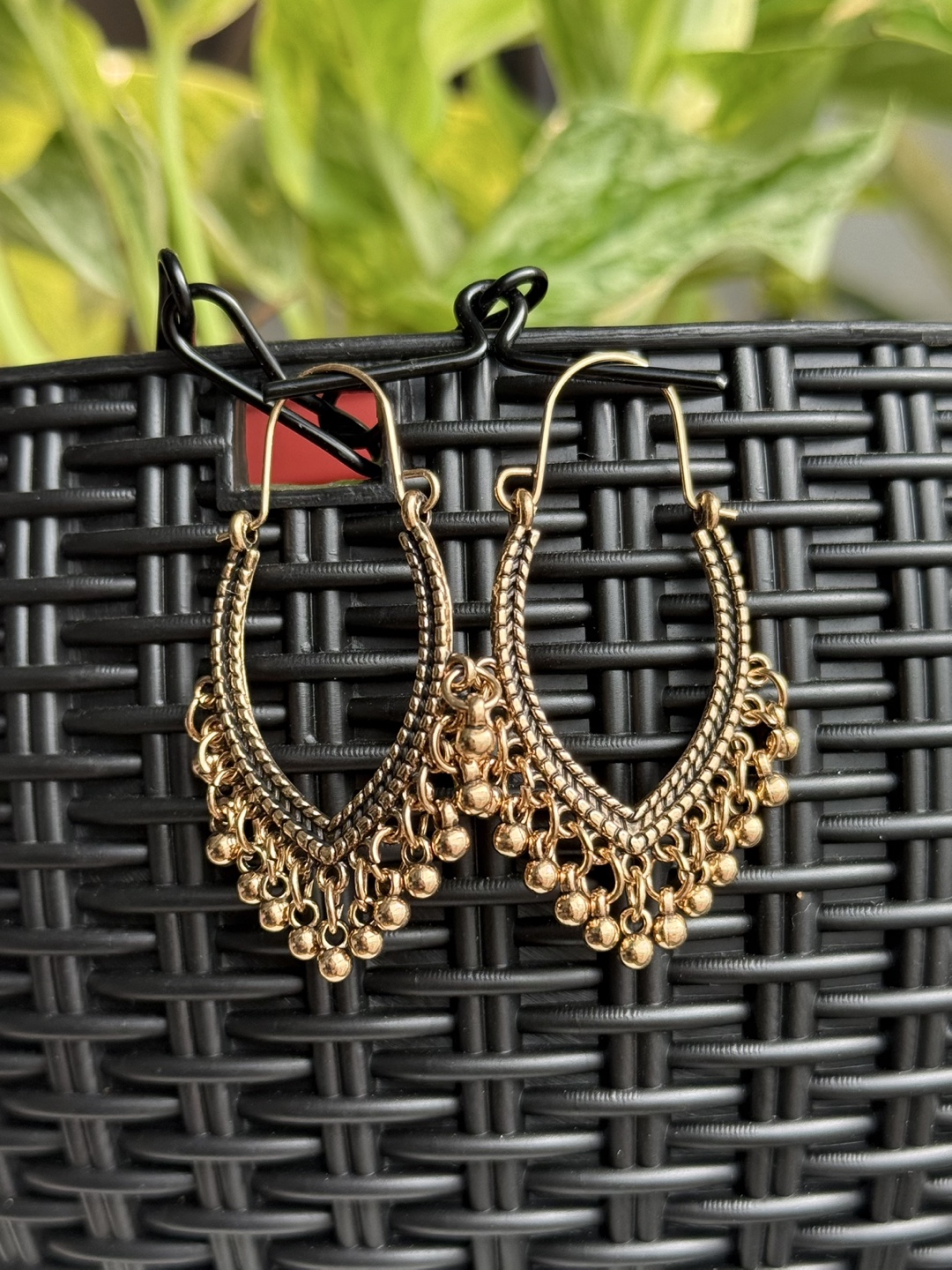 Gold-toned dangling hoop earrings ✨ | NEW - photo 2