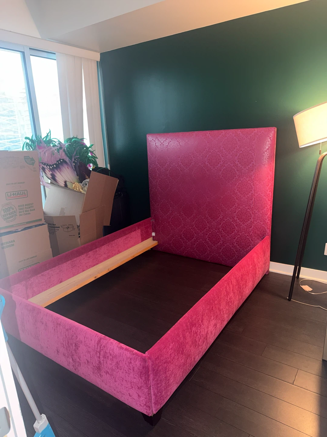 Upholstered double bed frame