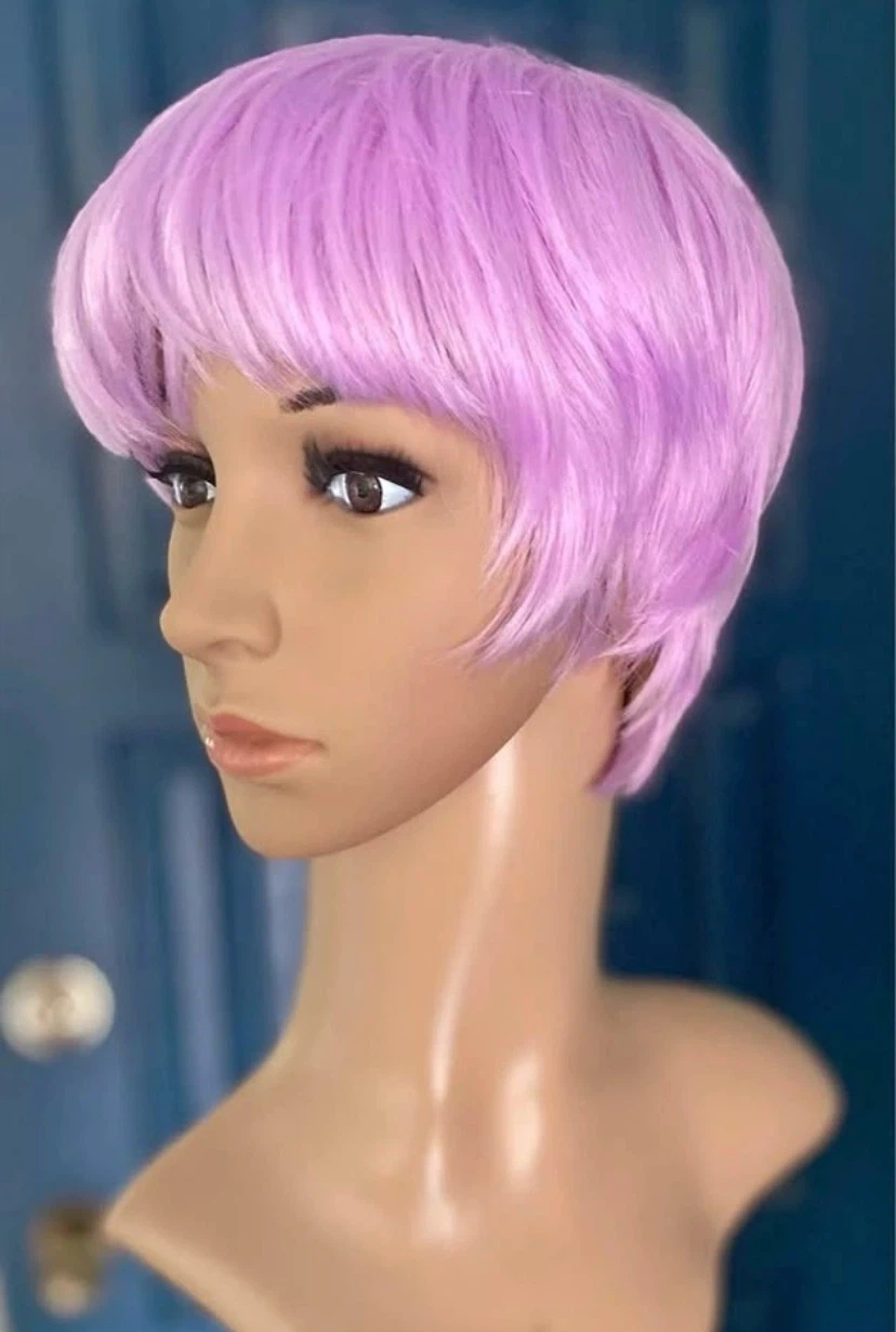 🏈 NEW Short Purple Pink Pixie-Cut Synthetic Wig 2155 🏈