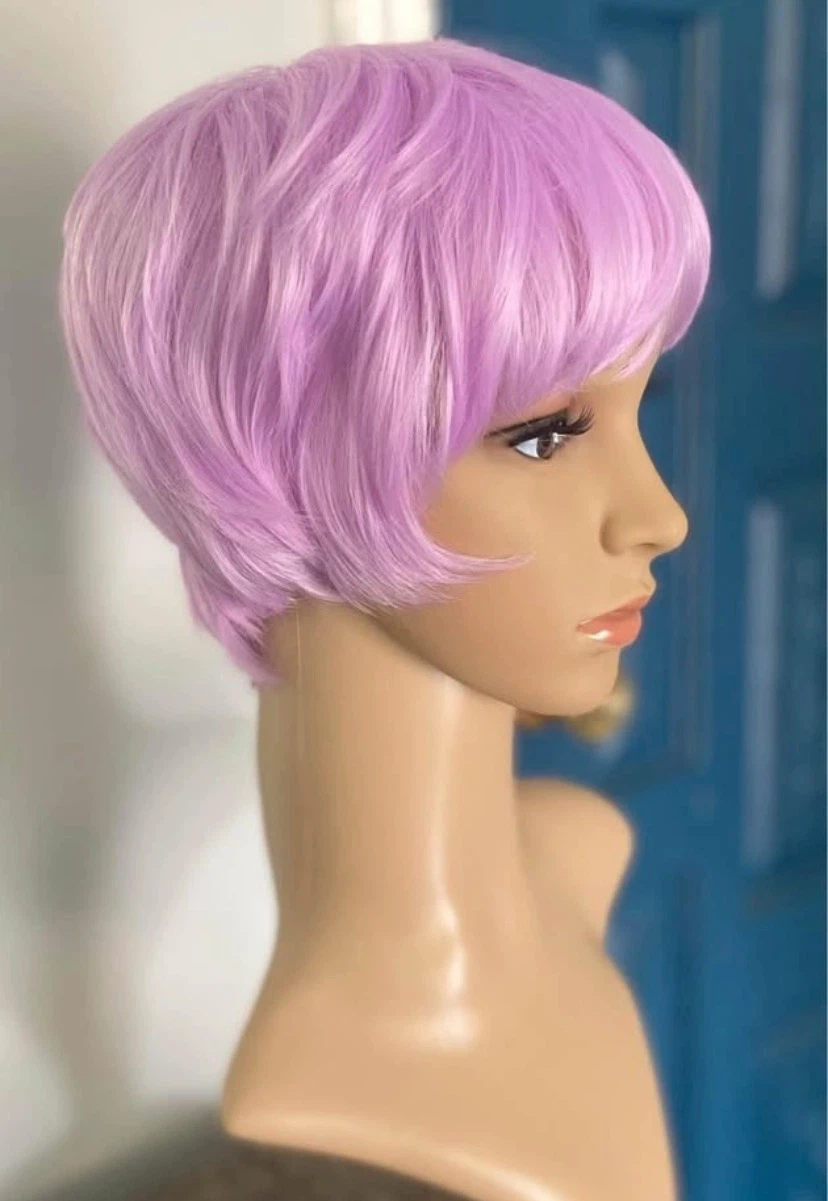 🏈 NEW Short Purple Pink Pixie-Cut Synthetic Wig 2155 🏈 - photo 2
