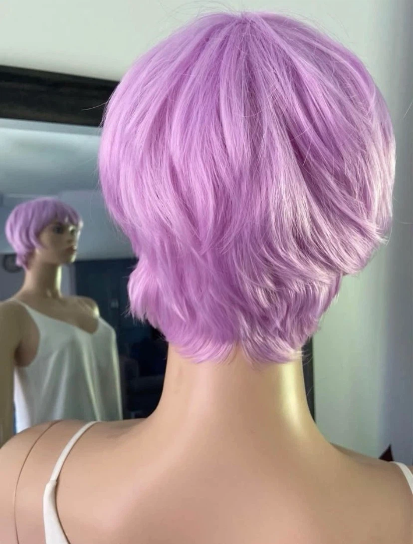 🏈 NEW Short Purple Pink Pixie-Cut Synthetic Wig 2155 🏈 - photo 4