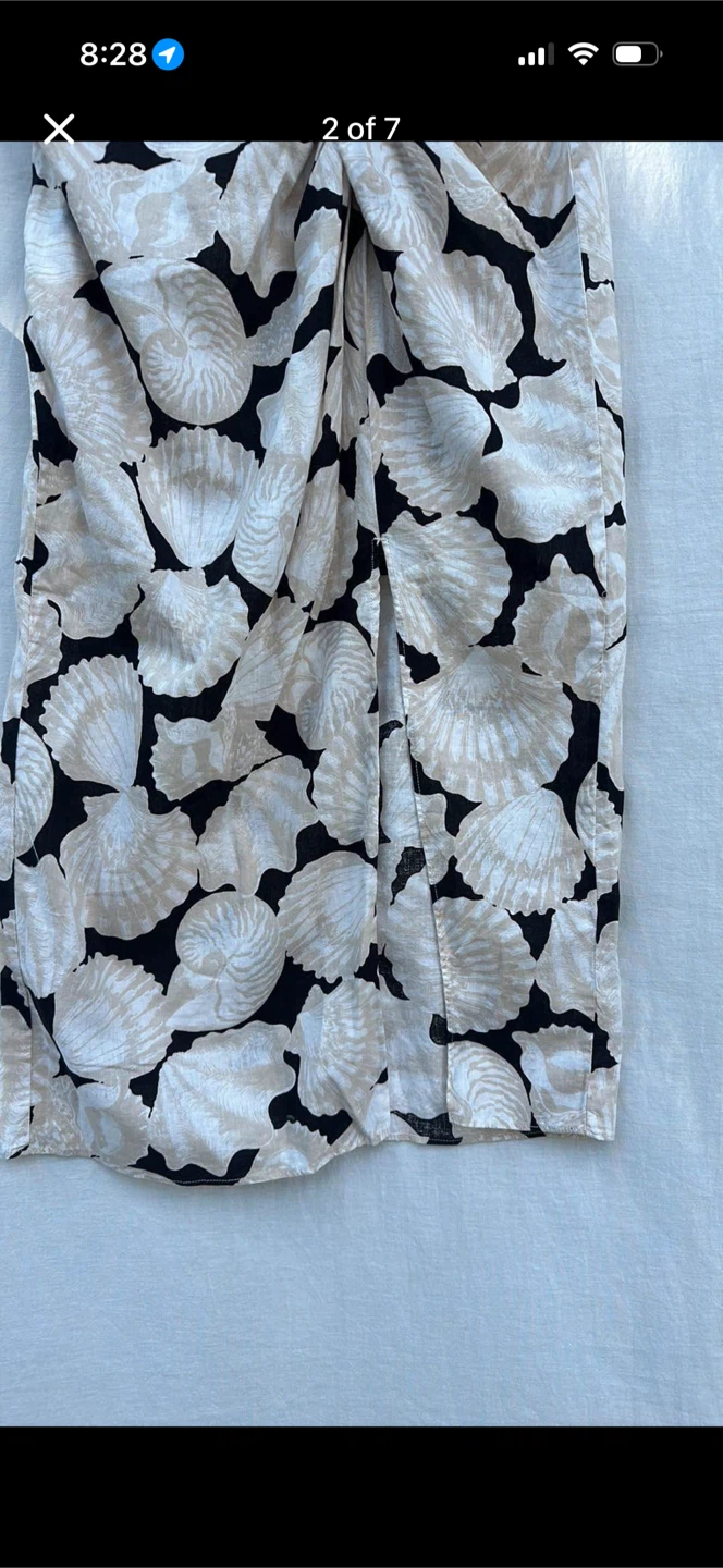 H&M Linen Blend Seashell Print Skirt - photo 2