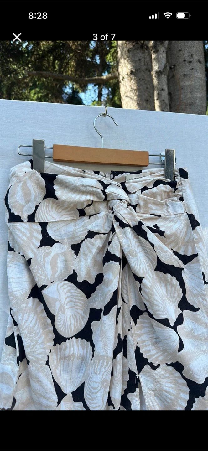 H&M Linen Blend Seashell Print Skirt - photo 3